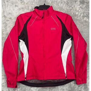 Gore Womens Bike Wear Jacket Red Windstopper Size Large Full Zip Cycling Stretch